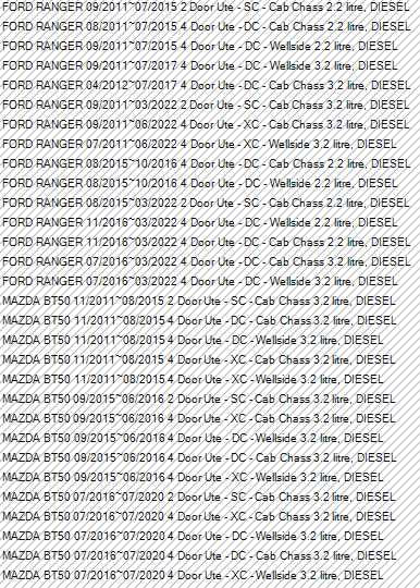 FORD RANGER PX1-2 MAZDA BT50 11>18 LIFT KIT - 2" LIFT (WITH NO ACCESSORIES)