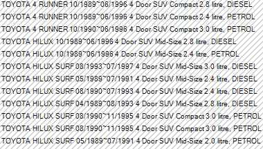 TOYOTA HILUX SURF LN130 89>96 LIFT KIT - 2" LIFT (WITH NO ACCESSORIES)