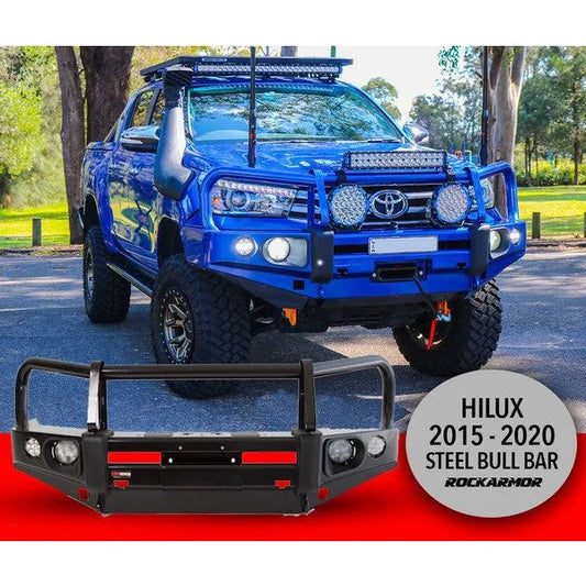 Steel bull bar with fog lights for Toyota Hilux N80 2015-2020 Elite Bull Bar