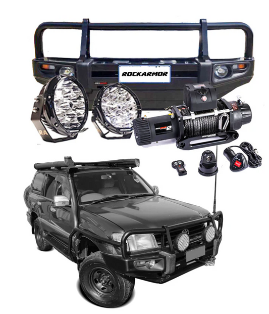 Rockarmor Premium Bullbar Frontal Combo To Suit Toyota Landcruiser Fj105 1998-2002 (Live Axle)(Full Bar Replacement)