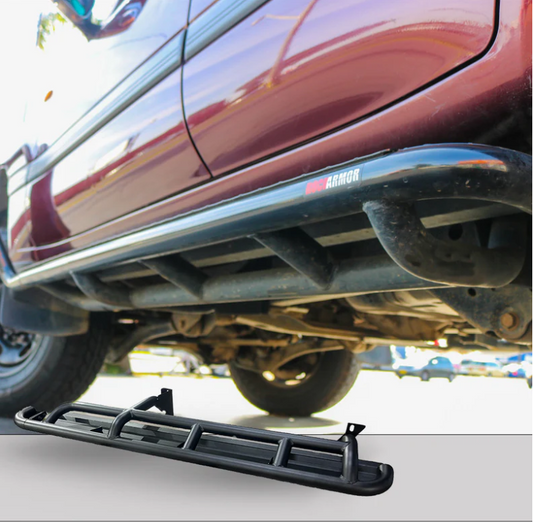 Rockarmor Steel Rockslider Side Steps To Suit Toyota Landcruiser 105 1998-2007 Series Wagon Solid Live Axle