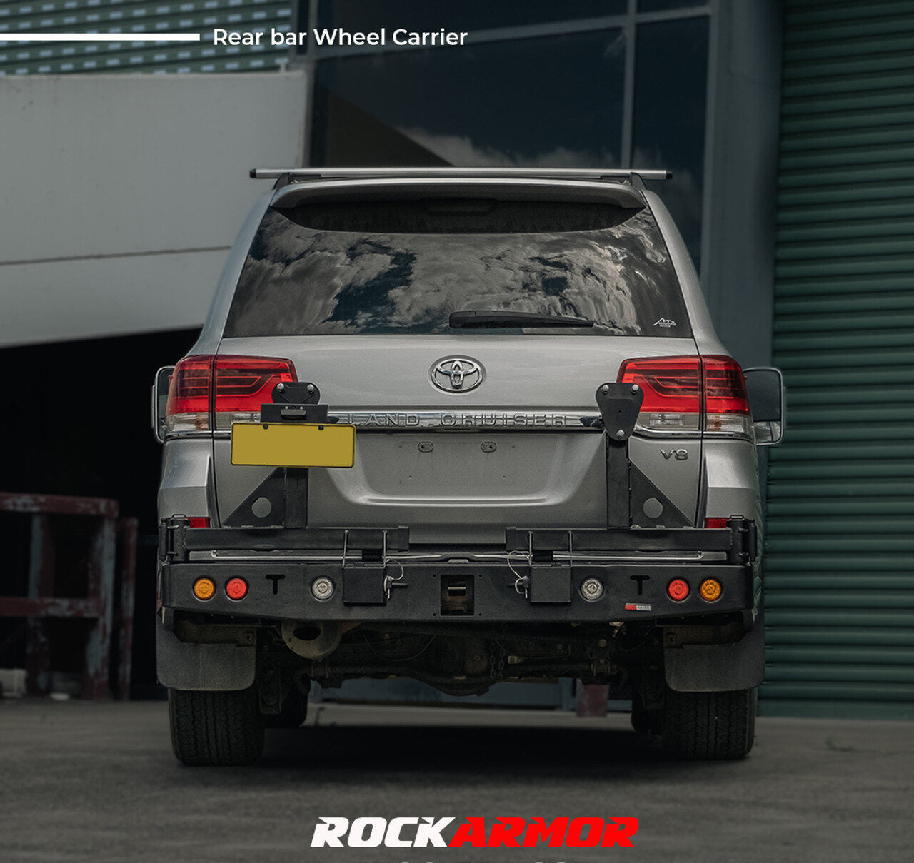 Rockarmor Steel Dual Wheel Carrier To Suit Toyota Landcruiser  Fj200 2008 To Current  (With Built In Towbar)