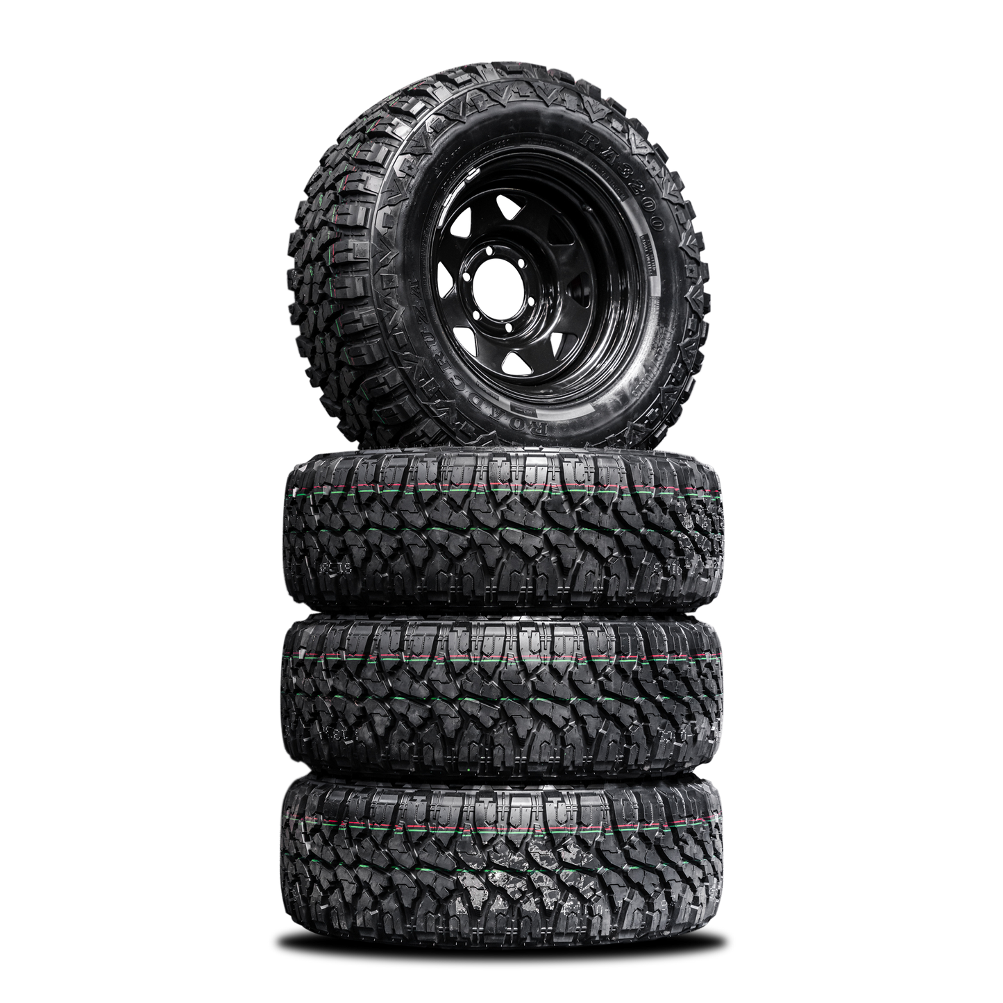 265/75/R16LT Mud Tyres + Steelies — 16" Mud Tyres + Steelies Combo