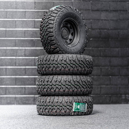 33x12.5 R15LT Mud Tyres + Steelies