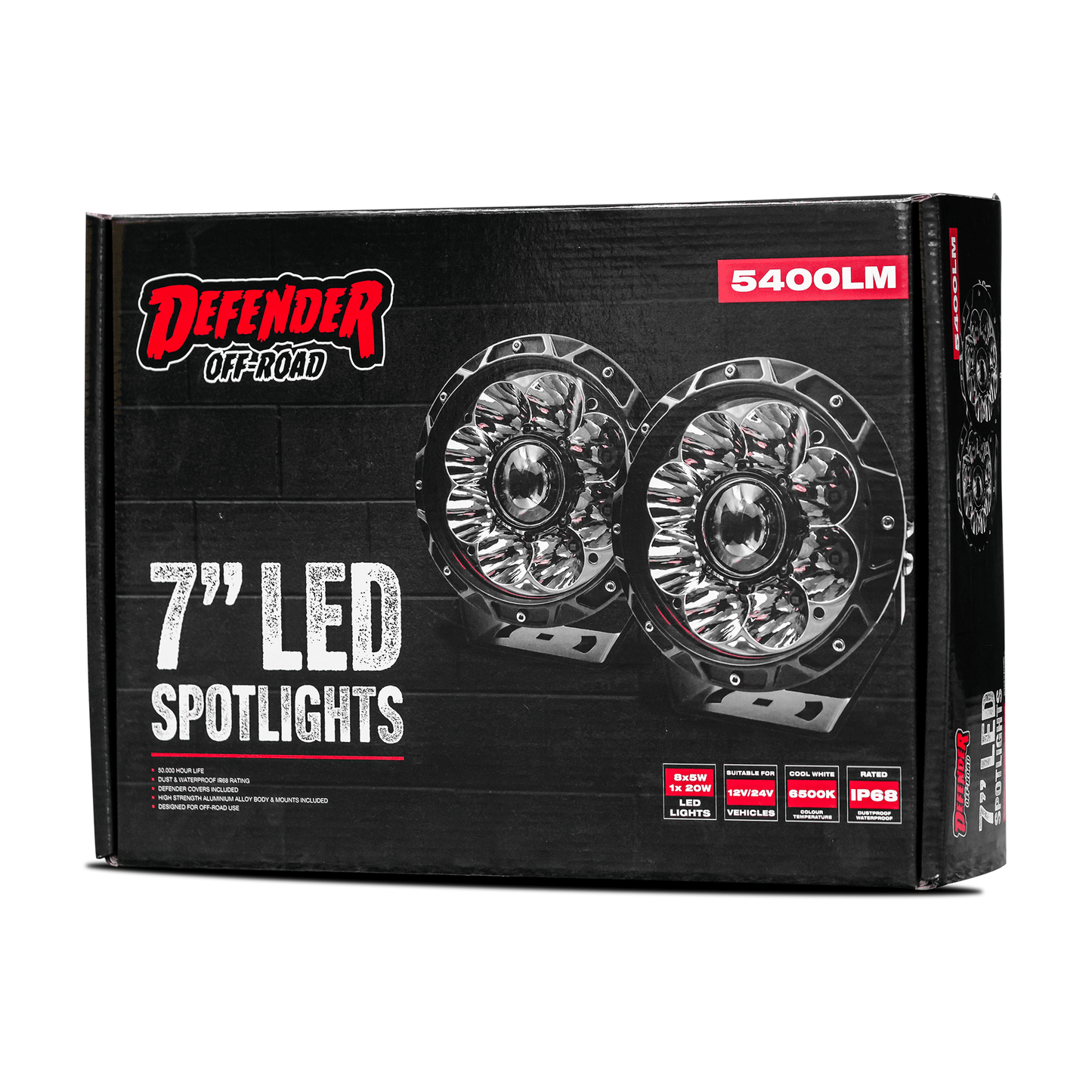 Shield Off-Road 7 Inch LED Spotlights — 10,800 Lumen