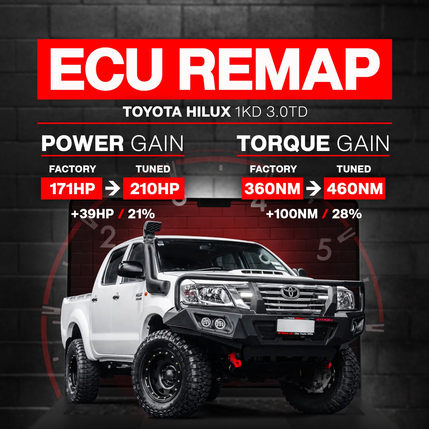 TOYOTA HILUX N70 ECU REMAP [2005-2015] — TO SUIT 1KD 3.0TD ENGINE