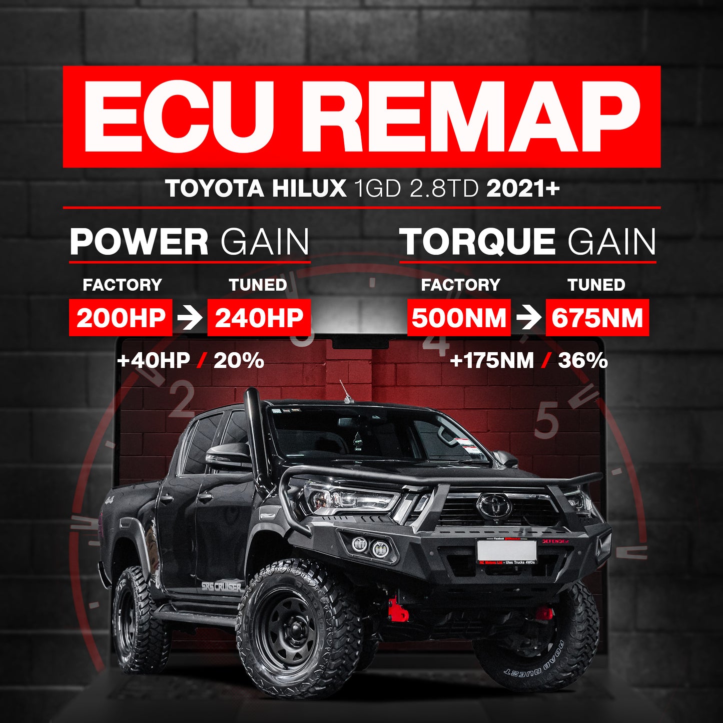 TOYOTA HILUX N80 ECU REMAP [2021-2025] — TO SUIT 1GD 2.8TD ENGINE