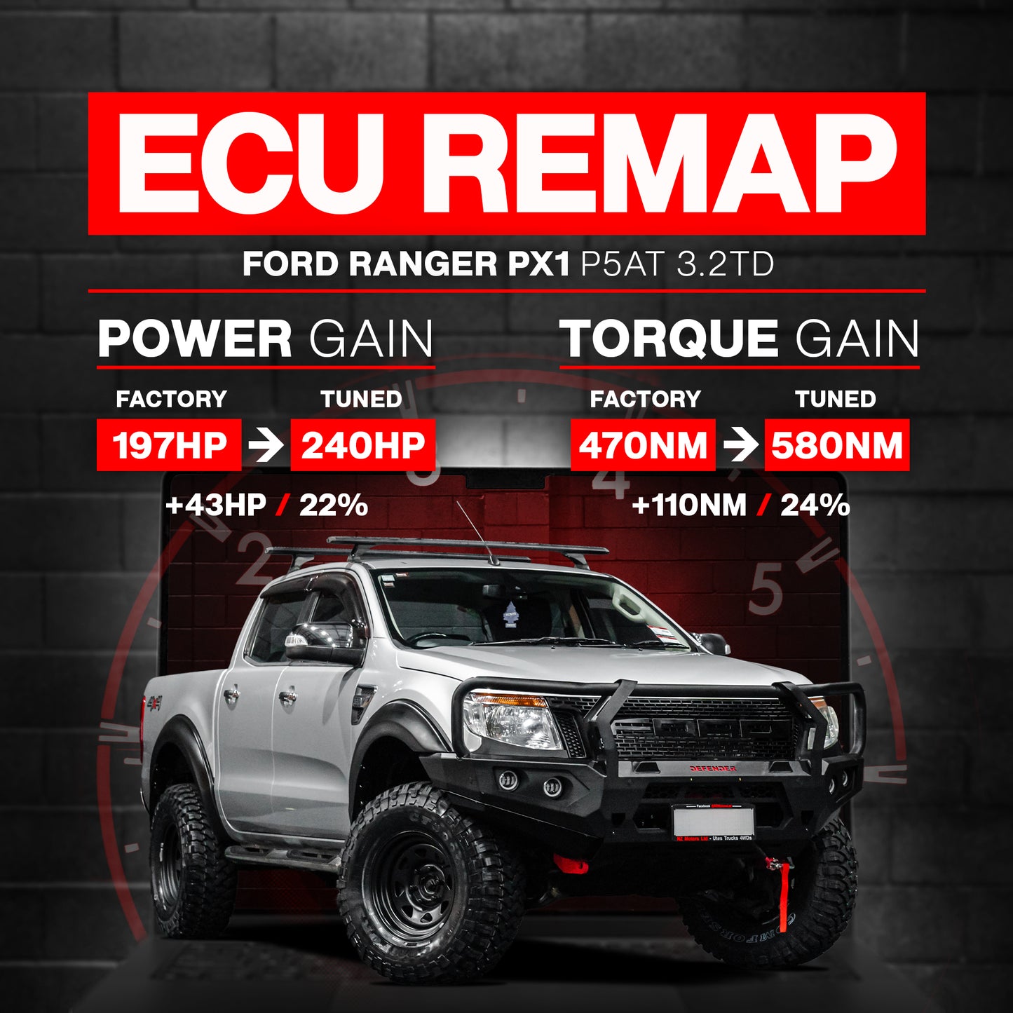 FORD RANGER PX1 ECU REMAP [2012-2014] — TO SUIT P5AT 3.2TD ENGINE