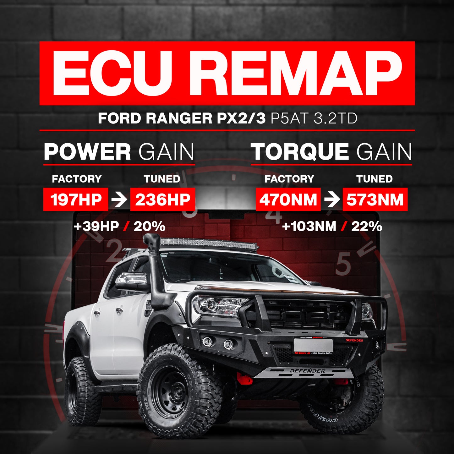 FORD RANGER PX2/3 ECU REMAP [2015-2022] — TO SUIT P5AT 3.2TD ENGINE