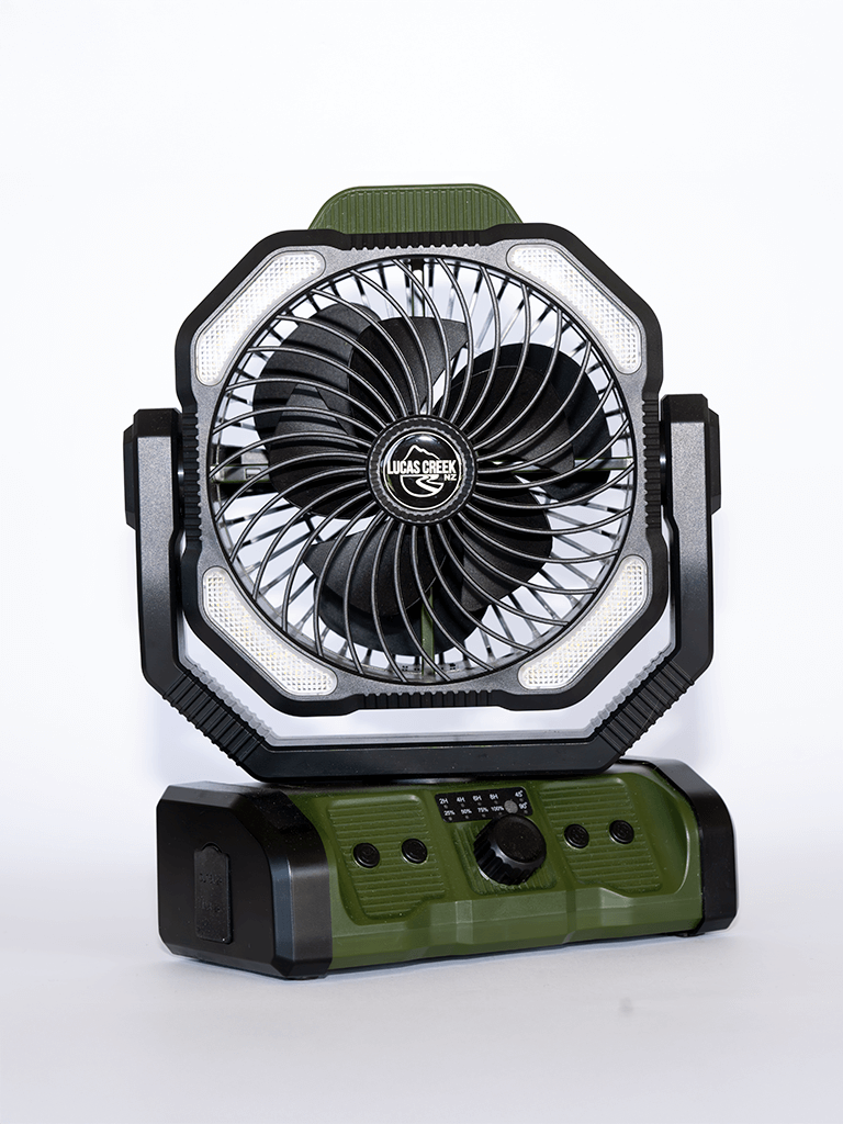3-in-1 Camping Fan, Light & Power Bank