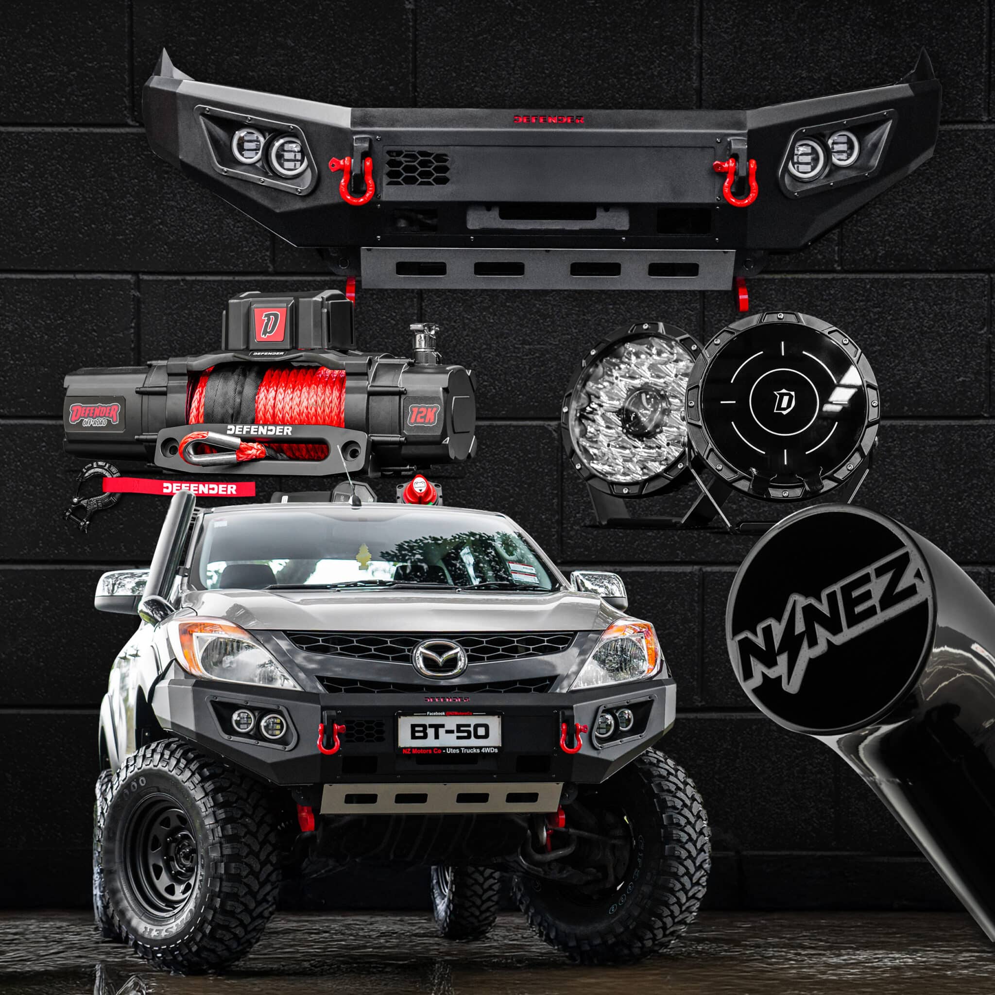 DEFENDER Off-Road Frontal Package (Loopless Bull-Bar) — Mazda BT-50 ...