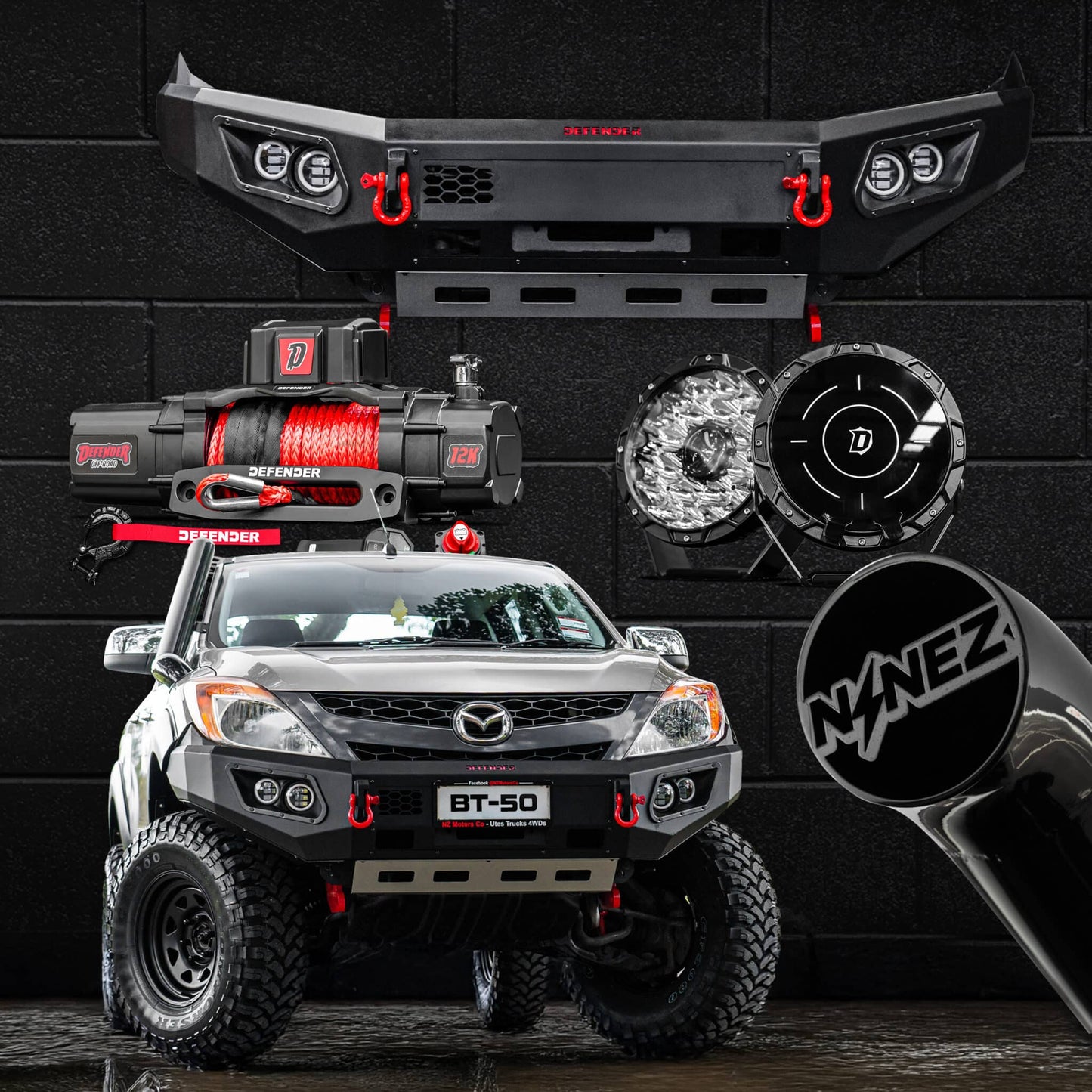 DEFENDER Off-Road Frontal Package (Loopless Bull-Bar) — Mazda BT-50