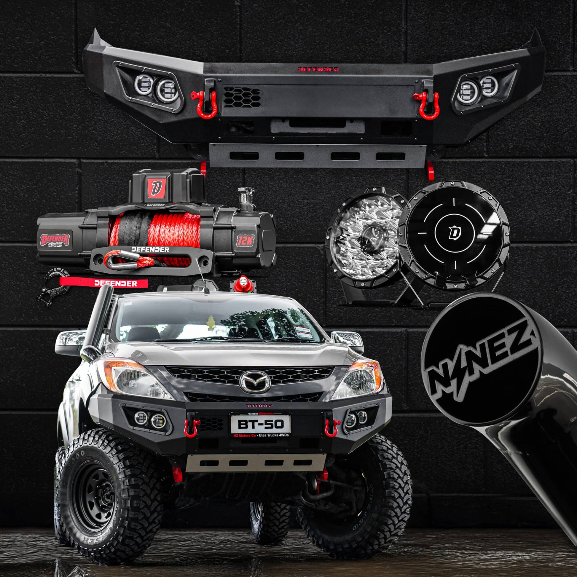 DEFENDER Off-Road Frontal Package (Loopless Bull-Bar) — Mazda BT-50