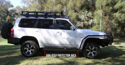 Rockarmor Steel Rockslider Side Steps To Suit Nissan Patrol Y61 Gu1 & Gu4 1998 To Current