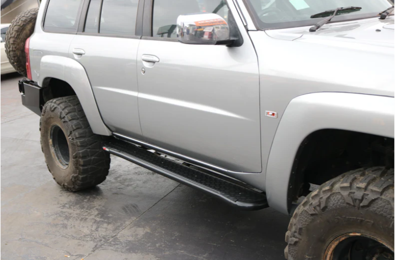 Rockarmor Steel Rockslider Side Steps To Suit Nissan Patrol Y61 Gu1 & Gu4 1998 To Current