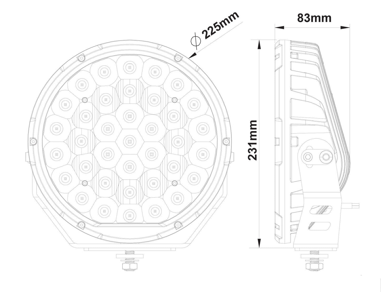 HULK - 9" Round LED Driving Light PAIR