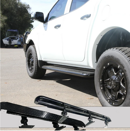 Rockarmor Steel Rockslider Side Steps To Suit Mitsubishi Triton Mq & Mr 2015 To Current