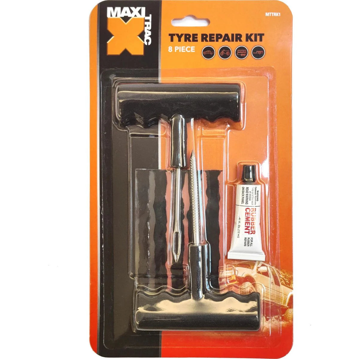 MAXI-TRAC - 8 PIECE TYRE REPAIR KIT *CLEARANCE*