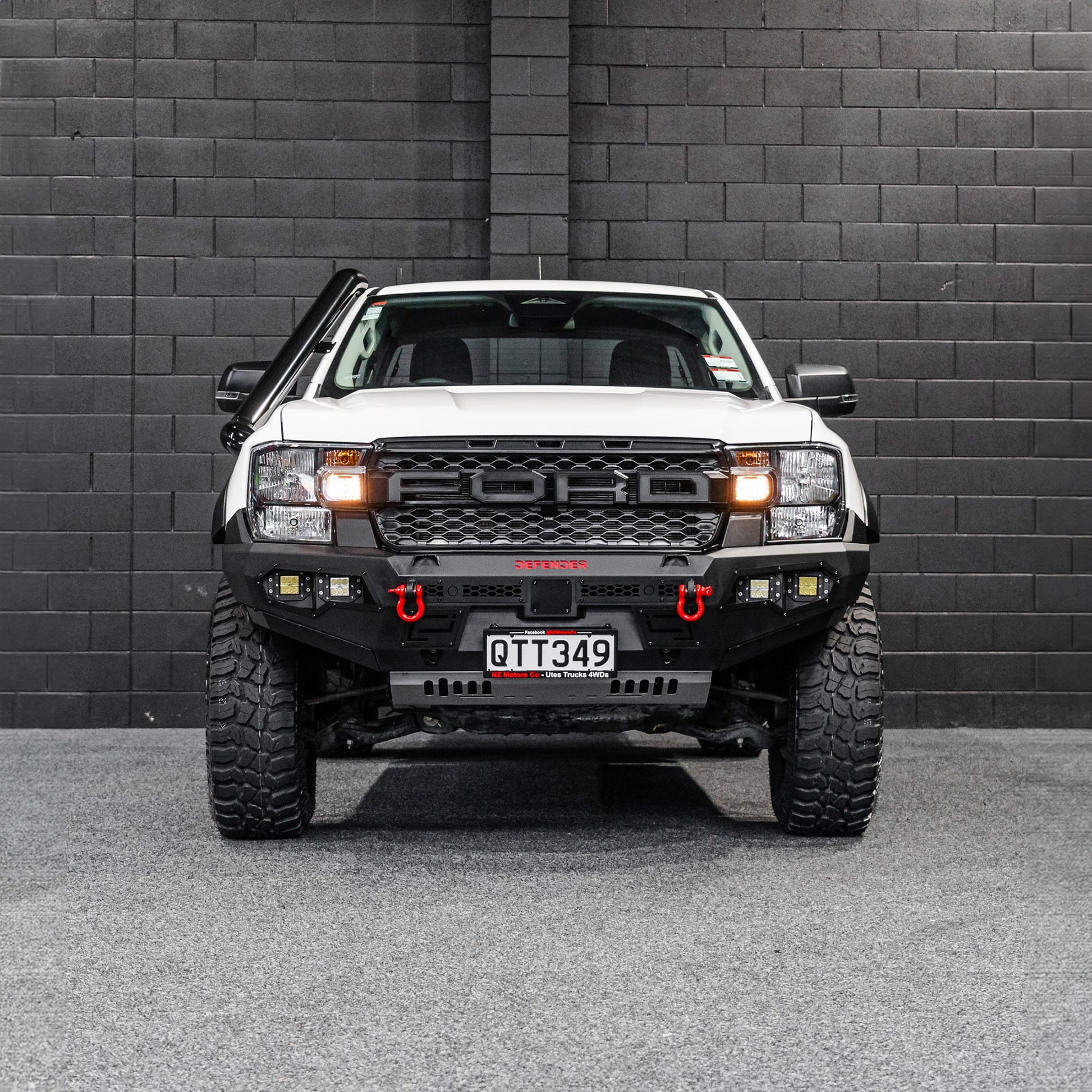DEFENDER Off-Road Bull Bar + Winch & Spotlights Combo