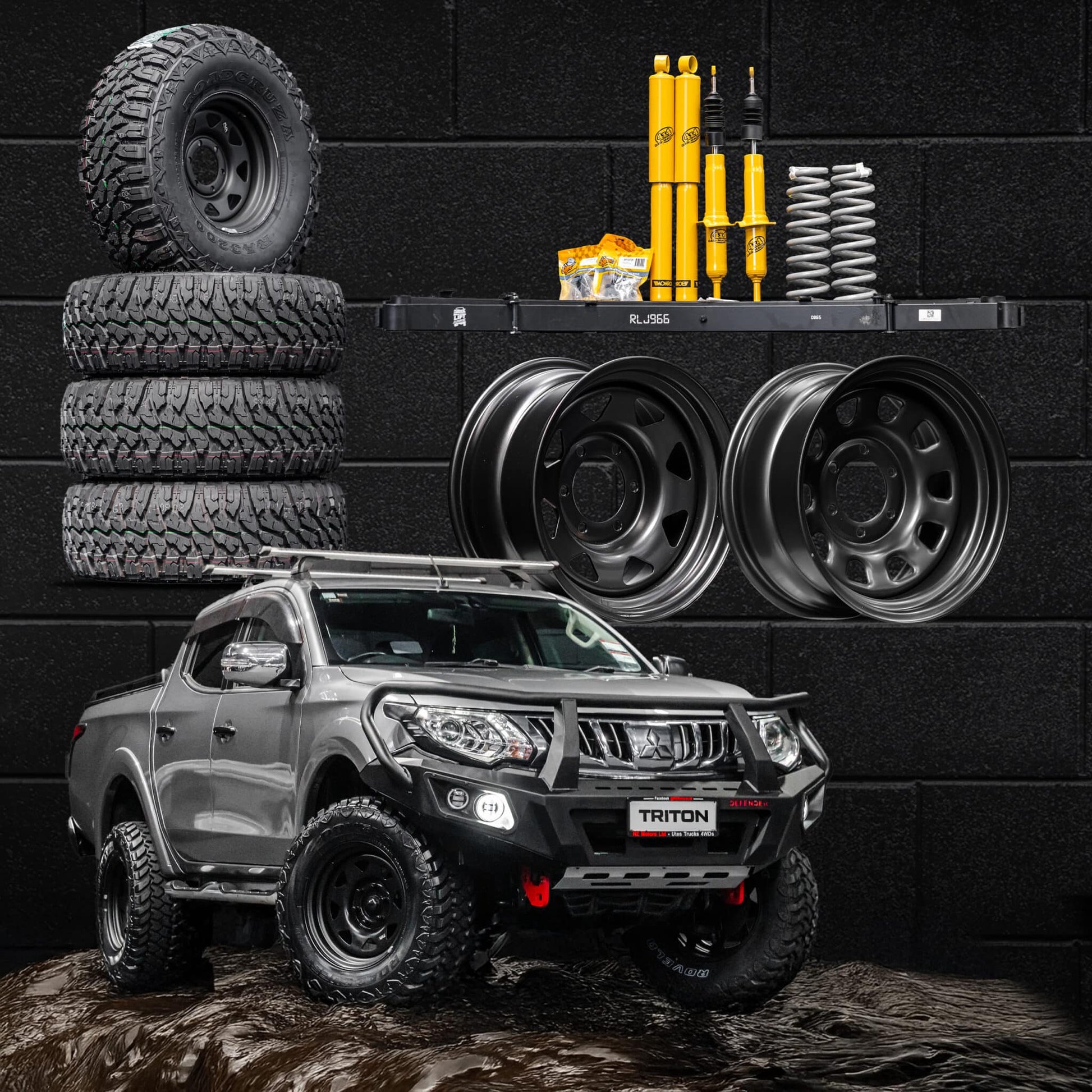 DEFENDER Off-Road Lift + Wheel & Tyre Package — Mitsubishi Triton MQ [2015-2019]