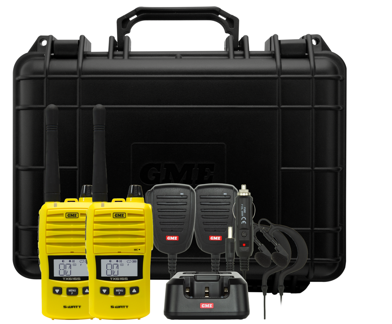 GME - 5/1 WATT UHF CH HANDHELD RADIO - TWIN PACK