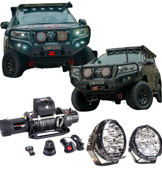 Rockarmor Gt Hoop Bullbar Combo Pack - Toyota Prado 150 2017+