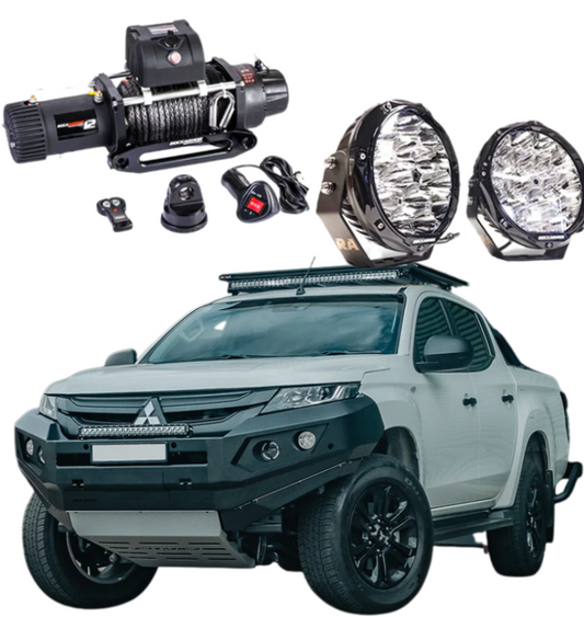 Rockarmor Gt Steel Hoopless Bullbar Combo Pack - Mitsubishi Mr Triton