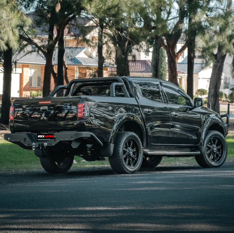 Rockarmor Elite Steel Rear Step / Tow Bar To Suit Mitsubishi Triton Mq 2015 - 2018