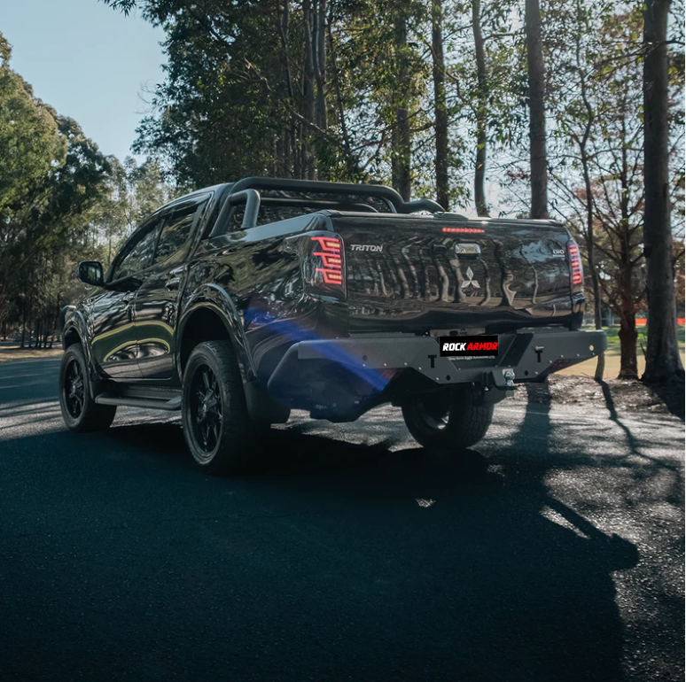 Rockarmor Elite Steel Rear Step / Tow Bar To Suit Mitsubishi Triton Mq 2015 - 2018
