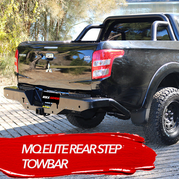 Rockarmor Elite Steel Rear Step / Tow Bar To Suit Mitsubishi Triton Mq 2015 - 2018