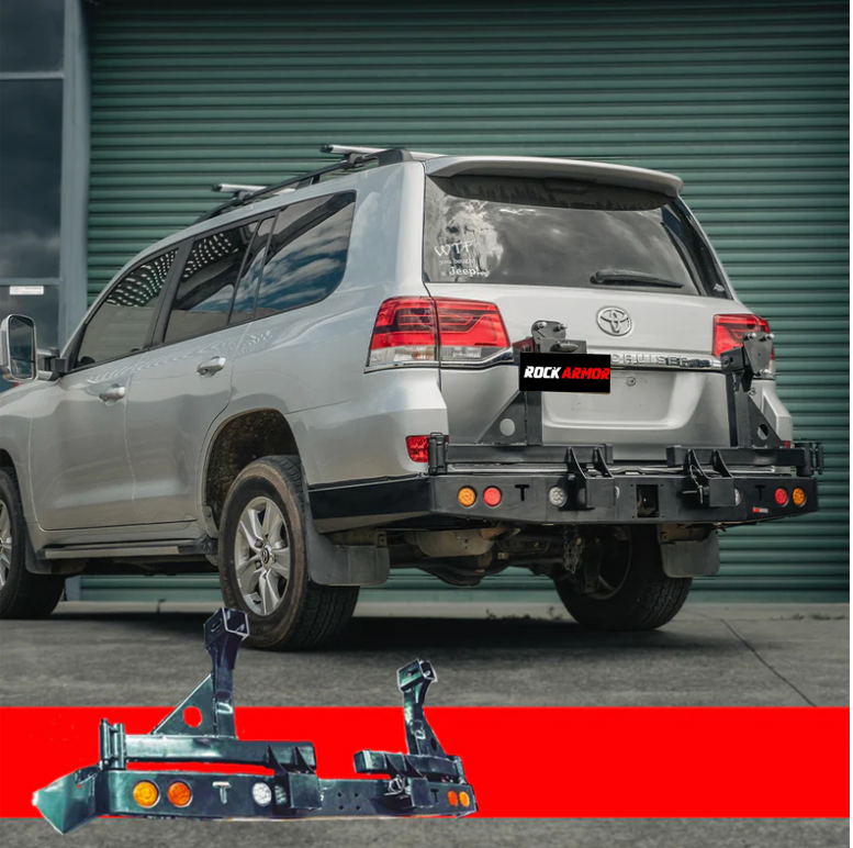 Rockarmor Steel Dual Wheel Carrier To Suit Toyota Landcruiser  Fj200 2008 To Current  (With Built In Towbar)