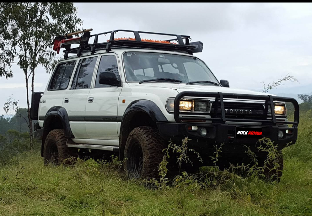 Rockarmr Premium Steel Bullbar To Suit Toyota Landcruiser Fj80 1992-1997 (Full Bar Replacement)