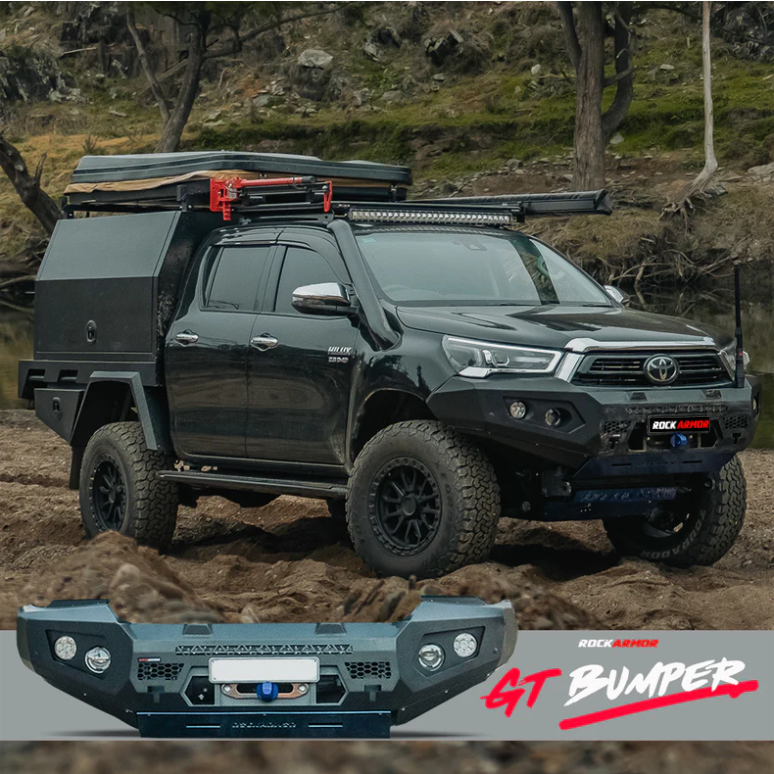 Rockarmor Gt Steel Hoopless Bullbar Combo Pack - Toyota Hilux 2020+