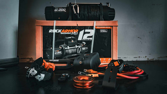 Rockarmor Premium 12,000Lbs 4X4 Winch With Synthetic Rope & Wireless Controller