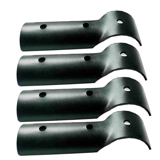 Four black metal bar clamps for brush bar installation in Rockarmor 60-63mm Brush Bar Clamps