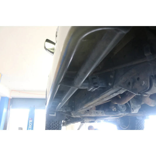 Underside of vehicle chassis with steel checker plate fitting video for Toyota Landcruiser 200 Series